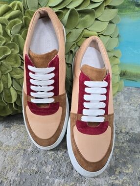 Ace Marks Low-Top Colorblock Leather Dress Sneakers Size EU 41 Approx US 8